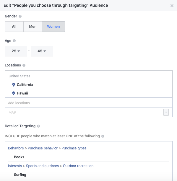 Targeting on Facebook Ads Boost Post feature